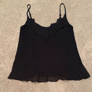 Zara Black Lace Pleated / Plisse Camisole